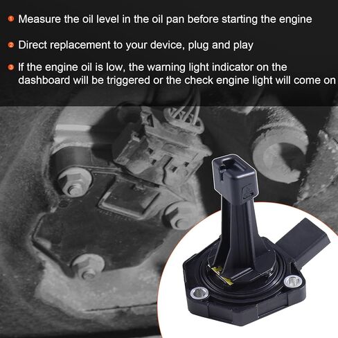 Engine Oil Level Sensor Compatible with Audi A4/A4 Quattro 2009-2012, Q5 2011-2012, Q7 2010-2012, A5/A5 Quattro 2010-2011, A6/A6 Quattro 2009-2011, TT/TT Quattro 2011-2014, 2.0L 3.2L Replace V10721424 in Kuwait
