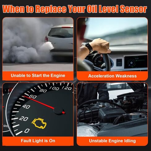 Engine Oil Level Sensor Compatible with Audi A4/A4 Quattro 2009-2012, Q5 2011-2012, Q7 2010-2012, A5/A5 Quattro 2010-2011, A6/A6 Quattro 2009-2011, TT/TT Quattro 2011-2014, 2.0L 3.2L Replace V10721424 in Kuwait