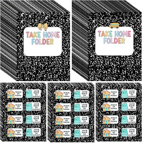Gueevin 40 Set Student Homework Folder Labels for Homework Take Home Folder Covers Label with Leave at Home, Send Back to School Sticker Thermal Printed for Office Classroom in Kuwait