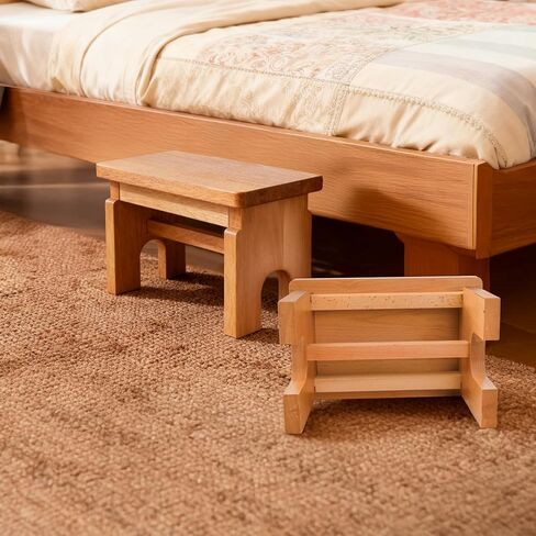 Covzoe Wood Step Stool, 7.5 Inch Small Non-Slip One Step Stool, Portable Bedside Stool for High Beds, Solid Footstool Potty Training Stool for Bathroom Sink, Kitchen, Bedroom in Kuwait