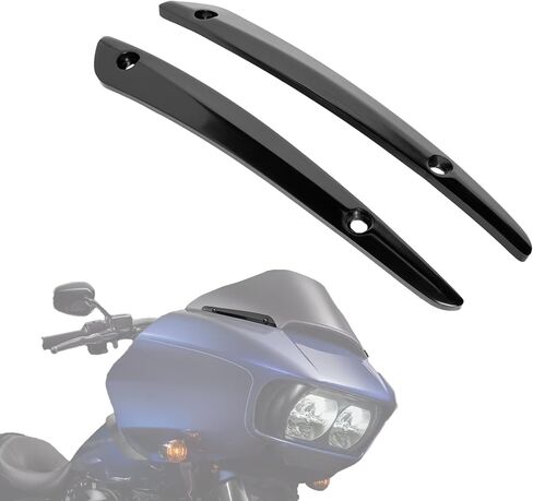 Black Aluminum Windshield Side Molding Decor Trim,Windscreen Stabilizer for Harley Street Glide FLHX Road Glide FLTRX Electra Glide FLHT Tri Glide 2014-2023 Models Accessories in Kuwait