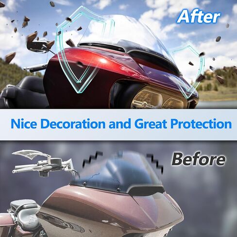 Black Aluminum Windshield Side Molding Decor Trim,Windscreen Stabilizer for Harley Street Glide FLHX Road Glide FLTRX Electra Glide FLHT Tri Glide 2014-2023 Models Accessories in Kuwait