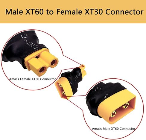 لا أسلاك XT30 إلى XT60 محول ذكر أنثى، موصل XT30 إلى XT60 موصل التوصيل موصل لاسلكي ل RC FPV الطائرة بدون طيار سيارة Lipo NiMH شاحن بطارية ESC (6 قطع) in Kuwait
