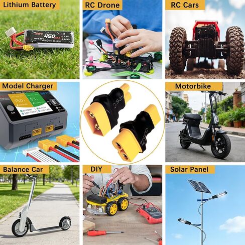 لا أسلاك XT30 إلى XT60 محول ذكر أنثى، موصل XT30 إلى XT60 موصل التوصيل موصل لاسلكي ل RC FPV الطائرة بدون طيار سيارة Lipo NiMH شاحن بطارية ESC (6 قطع) in Kuwait