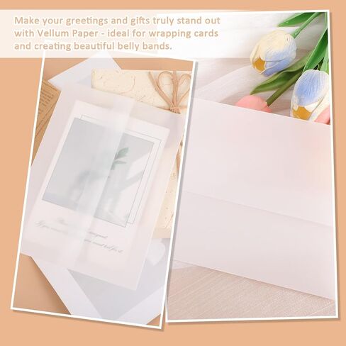 150 Pack Pre Folded Vellum Jackets for 5x7 Invitations, Wedding Invitation Sleeves, Vellum Paper for Invitations - A7 Size Translucent Envelope Liners for Wedding Cards & Stationery in Kuwait