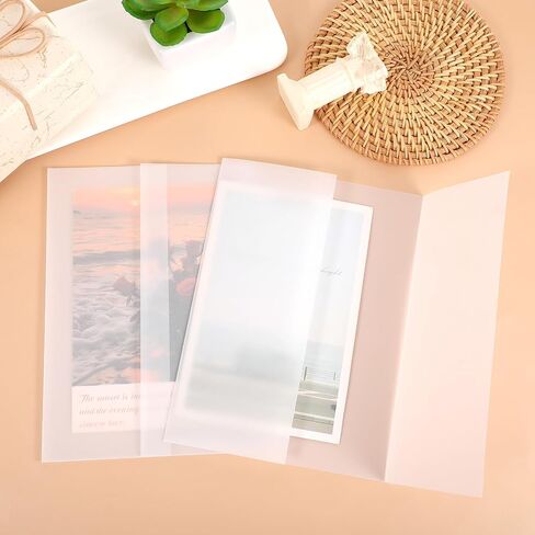 150 Pack Pre Folded Vellum Jackets for 5x7 Invitations, Wedding Invitation Sleeves, Vellum Paper for Invitations - A7 Size Translucent Envelope Liners for Wedding Cards & Stationery in Kuwait