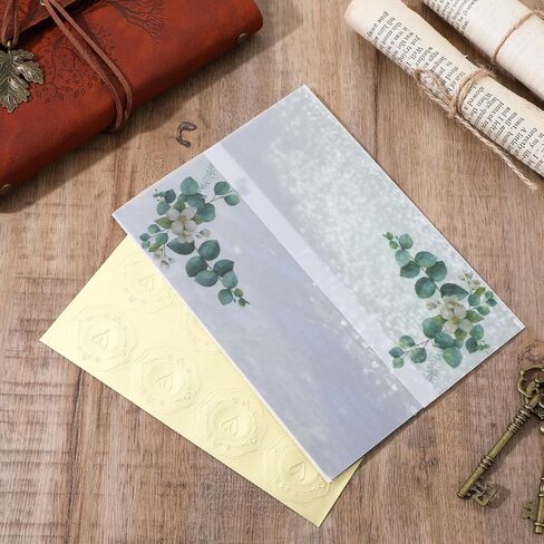 120 Pack Vellum Jackets for 5x7 Invitations with Gold Stickers Pre-Folded Vellum Paper 5x7, 130GSM Translucent Wedding Invitations Wraps for Wedding, Birthday Invitation (Wildflower Pattern) in Kuwait