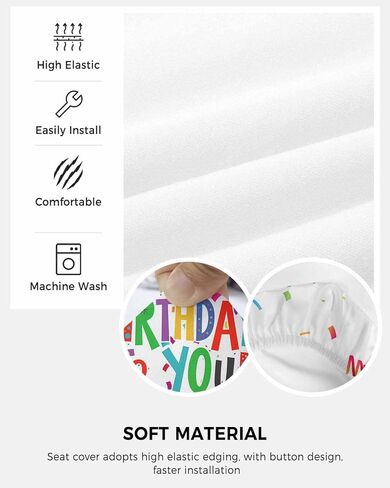 Office Chair Cover Happy Birthday to You Birthday Party Decoration Split Protective Stretch Elastic Universal Cover for Desk Task Chair,Computer Rotating Chair 1pcs in Saudi Arabia