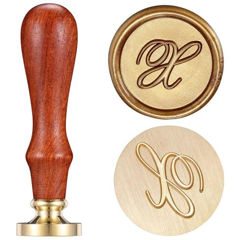 Yoption Brass Letter L Sealing Wax Stamp, Rosewood Handle, 1 inch Diameter, Art and Decorating in Kuwait