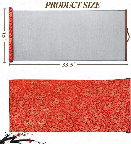 ZOOFOX 4 Pack Water Drawing Writing Cloth Scrolls, 33x15 Inch Reusable Chinese Calligraphy Cloth, Magic Water Drawing Mat for Students Beginners Practicing, No Ink or Paper Waste in Kuwait