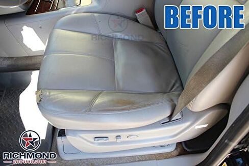 Richmond Auto Upholstery 2013 Chevy Silverado 3500 LT LS Z71 Driver Side Bottom Replacement Leather Seat Cover, Gray in Kuwait