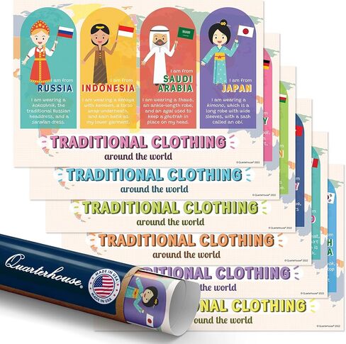 Quarterhouse Types of Communities Poster Set, Social Studies Classroom Learning Materials for K-12 Students and Teachers, Set of 7, 12 x 18 Inches, Extra Durable in Saudi Arabia