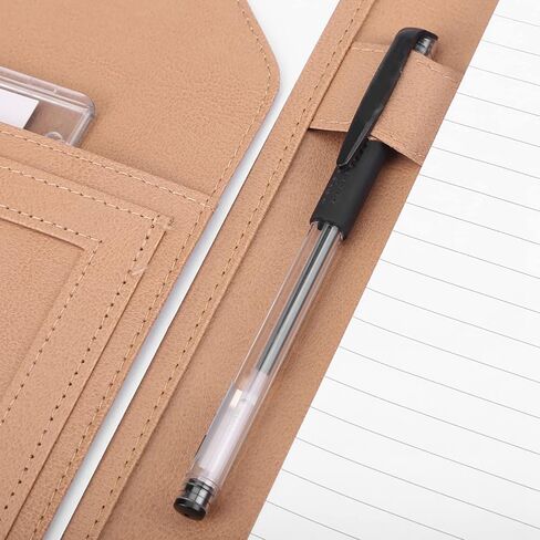 EVGATSAUTO Multifunctional A4 PU Business Document Folder, Conference Organizer Case with Multiple Card Slots and Metal Clip for File Organization and Office Meetings (Black) in Kuwait