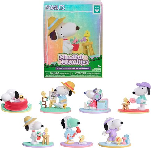 HAPPY HAUL Peanuts Mindful Mondays Collectible Figures, Surprise Collectible Toy Figure in Blind Box with Snoopy and Woodstock, 2.75 Inches Tall, Short-Run Drop, Ages 8 and up in Kuwait