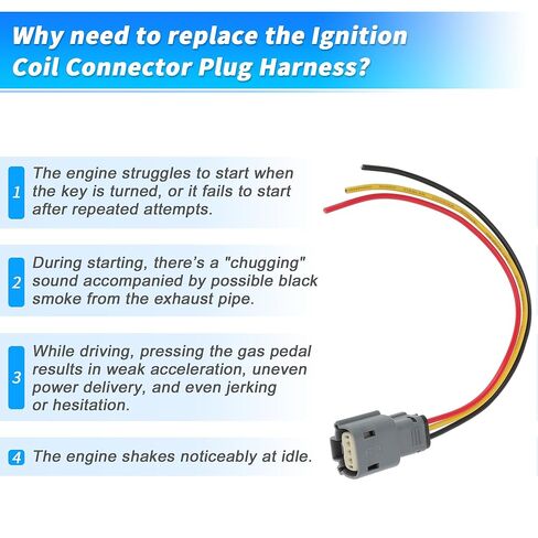 6Pcs Ignition Coil Connector Plug Harness for Ford F-150 11-16 Ignition Coilpack Female Connector Plug Harness Pigtail for Lincoln Navigator 15-17 No.UF646/BL3Z12029C in Kuwait