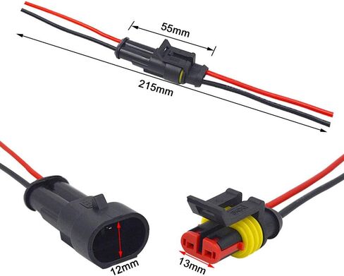 FULARR 8 Kit Car Auto Waterproof Electrical Cable Connector Terminal Plug Socket with Wire, for Motorcycle Car Truck Boat (2 Pin 4 Set + 3 Pin 2 Set + 4 Pin 2 Set) in Kuwait