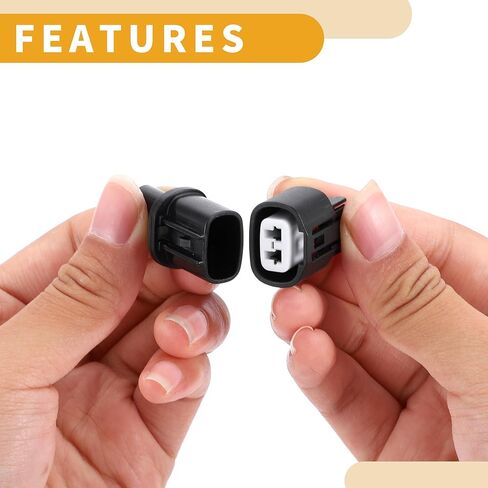 2 Pin ABS Sensor Connector Plug - Car Male Female Wire Terminal Connector - for Toyota Plastic Black - 1 Set in Kuwait