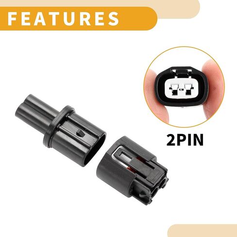 2 Pin ABS Sensor Connector Plug - Car Male Female Wire Terminal Connector - for Toyota Plastic Black - 1 Set in Kuwait