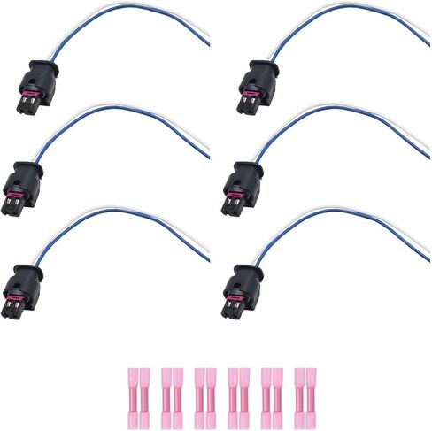 6Pcs Wires Ignition Coil Connector Wiring Plug Pigtail Harness Compatible with 2011-2023 Dodge Charger Journey Challenger&Jeep 2014-2022 &Chrysler 300 2011-2023 &Ram 2012-2023 V6 3.2L 3.6L in Kuwait