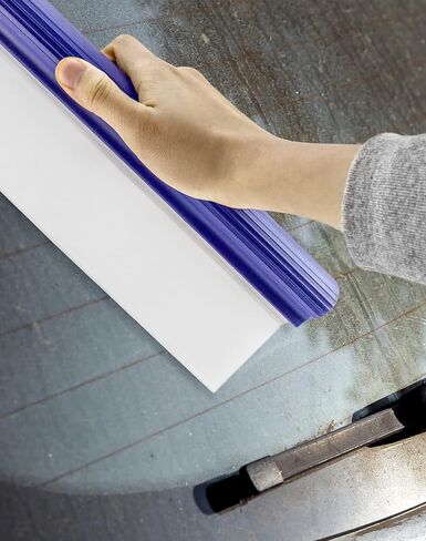QWORK Water Car Squeegee,12 inch Flexible Water Silicone Window Squeegee for Car Or Home Use, Blue in Kuwait