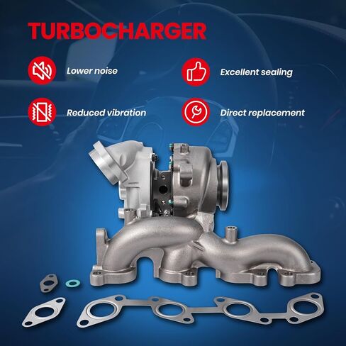 MOCA Turbocharger Fit for 13-14 for Volkswagen Beetle & 09-14 for Jett & 10-13 for Audi A3 L4 2.0L Diesel, Turbo Model BV43, with Exhaust Manifold Wastegate Actuator Gasket in Kuwait