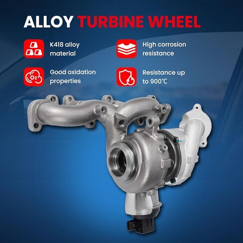 MOCA Turbocharger Fit for 13-14 for Volkswagen Beetle & 09-14 for Jett & 10-13 for Audi A3 L4 2.0L Diesel, Turbo Model BV43, with Exhaust Manifold Wastegate Actuator Gasket in Kuwait