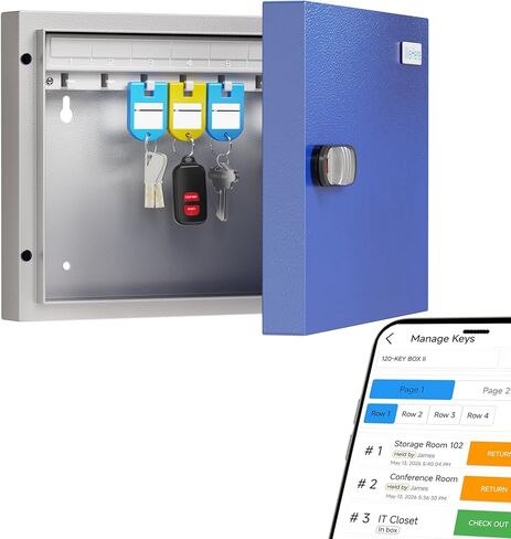 DiDiHere 32 Key Lock Box Wall mount, Key Safe Security Storage Lockbox Holder for Valets, Hotels, Car and House Keys, Anti-Prying Upper and Lower Latch Configuration in Saudi Arabia