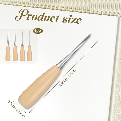 4PCS Sewing Awl, Zelkova Scratch Awls, Leather awl, for Punching Holes and Sewing, DIY Leather Sewings, Marking and Scoring in Kuwait
