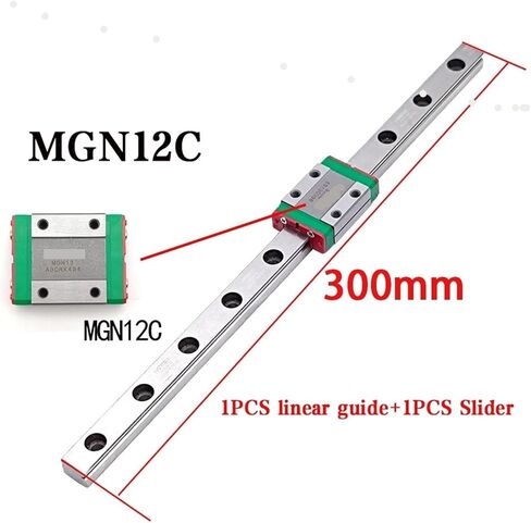 MGN12C MGN12 Linear Guide Rail with Slider High-Precision 300mm Linear Guide Alloy Steel 1Pcs in Kuwait