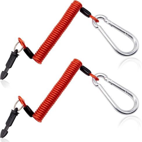 TiciKim 2 Packs Trailer Breakaway Cable 6FT Heavy-Duty Stainless Steel Spring Coiled Safety Cable with Pin for RV/Camper Emergency Brake System, Applicable to Trailer Breakaway Kit (Red) in Kuwait