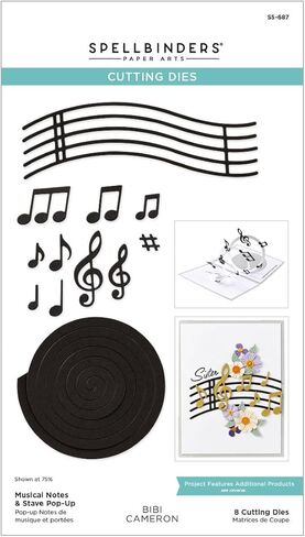 Spellbinders S5-687 Musical Notes & Stave Pop-Up Etched Dies from The Bibi's Musical Notes Collection by Bibi Cameron in Kuwait