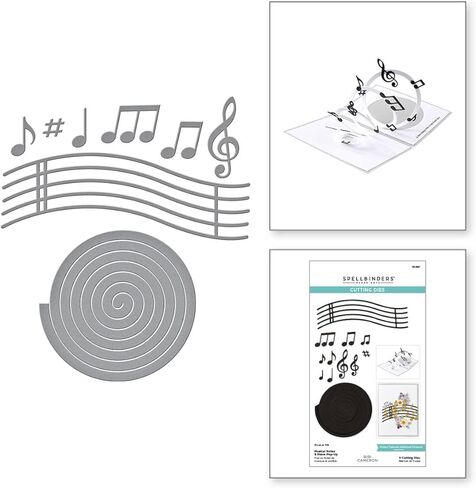 Spellbinders S5-687 Musical Notes & Stave Pop-Up Etched Dies from The Bibi's Musical Notes Collection by Bibi Cameron in Kuwait