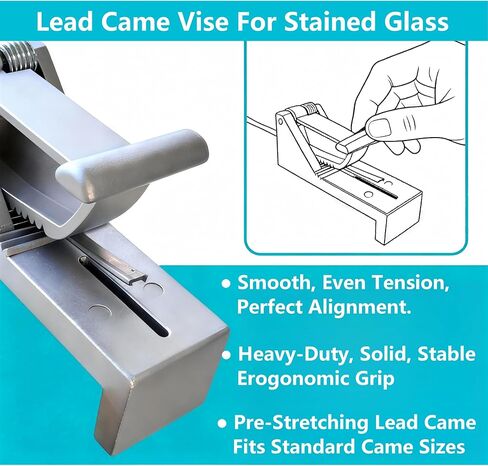 Lead Came Stretcher for Stained Glass, Lead Came Vise Stretcher Tool for Stained Glass Art, Studio Craft, Even, Precision, Secure Tension Control for Artists. in Kuwait