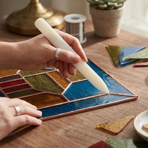 4 Pcs Stained Glass Tools, Stained Glass Supplies FID Stained Glass Plastic Burnisher Flat Foil Holder Supplies for Work DIY Handicrafts in Kuwait