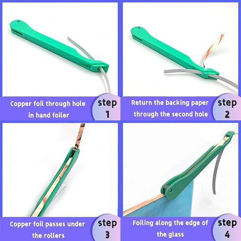 Stained Glass Foiler,Table Foiler for Stained Glass,Hand Foiler for Stained Glass,Stained Glass Tools,Copper Foil Tape for Stained Glass for Stained Glass, Stained Glass Copper Foiling Tool 7/32 in in Kuwait