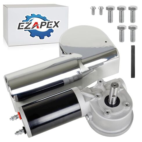 1500W 90:1 45RPM Upgraded Electric Tarp Motor Compatible with Dump Trucks up to 28' Length- Universal Tipper Truck Canopy Motor for Dump Truck Tarp System with Chrome Housing Cover in Saudi Arabia