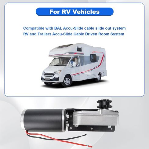 225008 RV Slide Out Motor & Gear Housing for BAL Accu-Slide Cable Slide Out System, Replace for ‎R25076-1 Gearbox R25076 RV Slide Out Gearbox and R25075 RV Side Motor in Kuwait