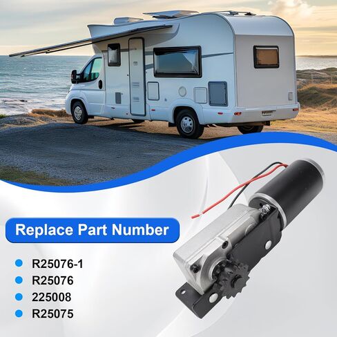 225008 RV Slide Out Motor & Gear Housing for BAL Accu-Slide Cable Slide Out System, Replace for ‎R25076-1 Gearbox R25076 RV Slide Out Gearbox and R25075 RV Side Motor in Kuwait