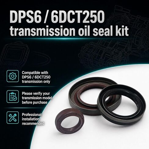 MOMYCAT DPS6 6DCT250 Transmission Oil Seal Kit, 3-Piece Input and Output Shaft Seals, Compatible with Ford Fiesta 2011-2018, Focus 2012-2018, B-MAX 2012-2018, EcoSport 2013-2018 in Kuwait