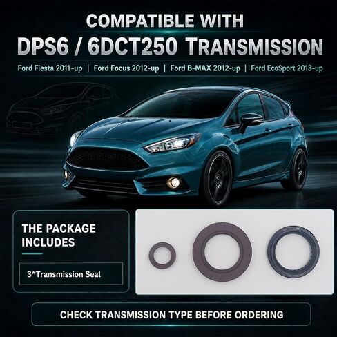 MOMYCAT DPS6 6DCT250 Transmission Oil Seal Kit, 3-Piece Input and Output Shaft Seals, Compatible with Ford Fiesta 2011-2018, Focus 2012-2018, B-MAX 2012-2018, EcoSport 2013-2018 in Kuwait