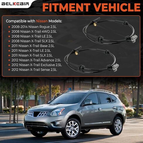 2 قطعة مستشعر سرعة العجلات الأمامية ABS اليسار واليمين متوافق مع 2008-2014 Nissan Rogue، 2008-2012 Nissan X-Trail 2.5L للسائق والركاب الجانب ABS الاستشعار استبدال ALS1658 695-872 47910-1DA1A 47910-JG000 in Kuwait