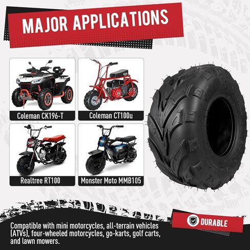 145/70-6 Mini Bike Tires,145 70-6 Tubeless Go Kart Tires Compatible with Coleman Coleman CC100X CT100U Monster Moto MMB80 RT100 Mini Bike Kazuma Roketa 110cc ATV Quad Go Kart in Kuwait