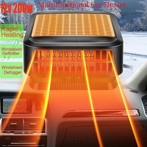 Car Heater for Vehicle,12V 200W Portable Car Heater that Plugs into Cigarette Lighter,Defroster for Car Windshield,2 in 1 Heating & Cooling Fans,Defrost Defogger,Car Plug in Heaters for Car in Kuwait