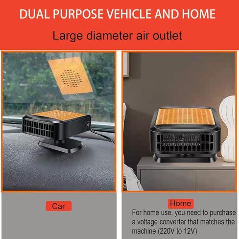 Car Heater for Vehicle,12V 200W Portable Car Heater that Plugs into Cigarette Lighter,Defroster for Car Windshield,2 in 1 Heating & Cooling Fans,Defrost Defogger,Car Plug in Heaters for Car in Kuwait
