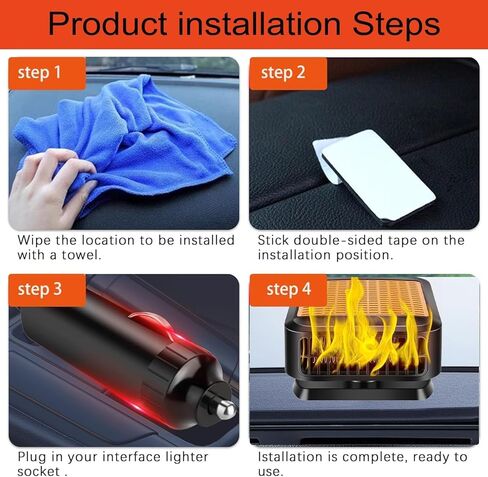 Car Heater for Vehicle,12V 200W Portable Car Heater that Plugs into Cigarette Lighter,Defroster for Car Windshield,2 in 1 Heating & Cooling Fans,Defrost Defogger,Car Plug in Heaters for Car in Kuwait