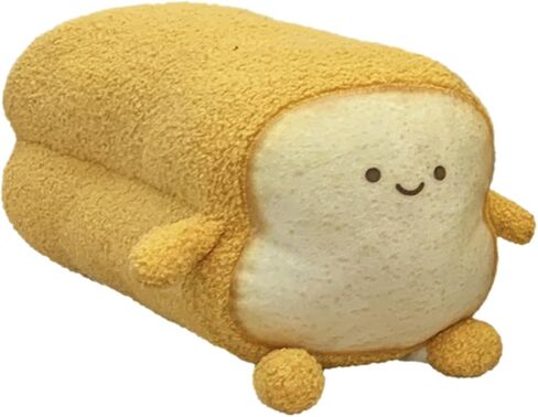 DENTRUN Toast Sliced Bread Pillow, Stuffed Bread Shape Plush Pillow, Facial Expression Soft Toast Bread Food Plushies Fun Sofa Cushion Stuffed Doll Toy for Kids Adults Gift Home Bed Room Decor, 15" in Saudi Arabia