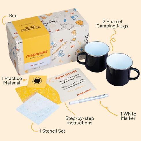 Resparked DIY Camping Mug Engraving Kit for Beginners – Make Your Own Stainless Steel Camping Mug – Creative Craft Kit in Kuwait