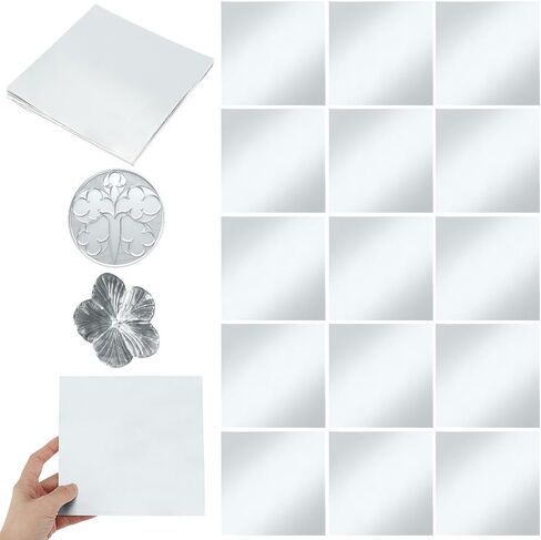 ORIGACH 200 Pcs Silver Embossing Foil Sheets Craft, 6 × 6 inch Aluminum Metal Crafts DIY Foil, 0.07MM Heavy Duty Foil Sheets for Art Projects, Engraving, Card Making, and Creative DIY Home in Kuwait