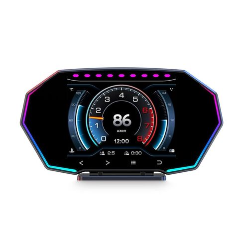 F11 OBD2 + GPS Dual 2-in-1 Smart Car Gauge with Incline Meter, Head-Up Display for Turbo Pressure, Oil Temp, Fuel Consumption, 4" HD Touch Screen Performance Monitor for All Vehicles in Kuwait