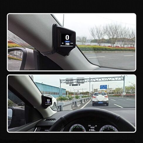 Yunseity OBD2 GPS Smart Gauge, 8 Display Modes with 270 Degree Rotatable Screen, Dual Installation A Pillar Center Console, Pressure PSI KPa Bar Units, for All Car in Kuwait